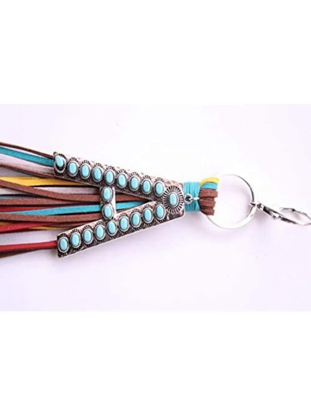 Personalized Initial Key Chain A-Z | Leather Tassel Handbag Charm & Snap Hook